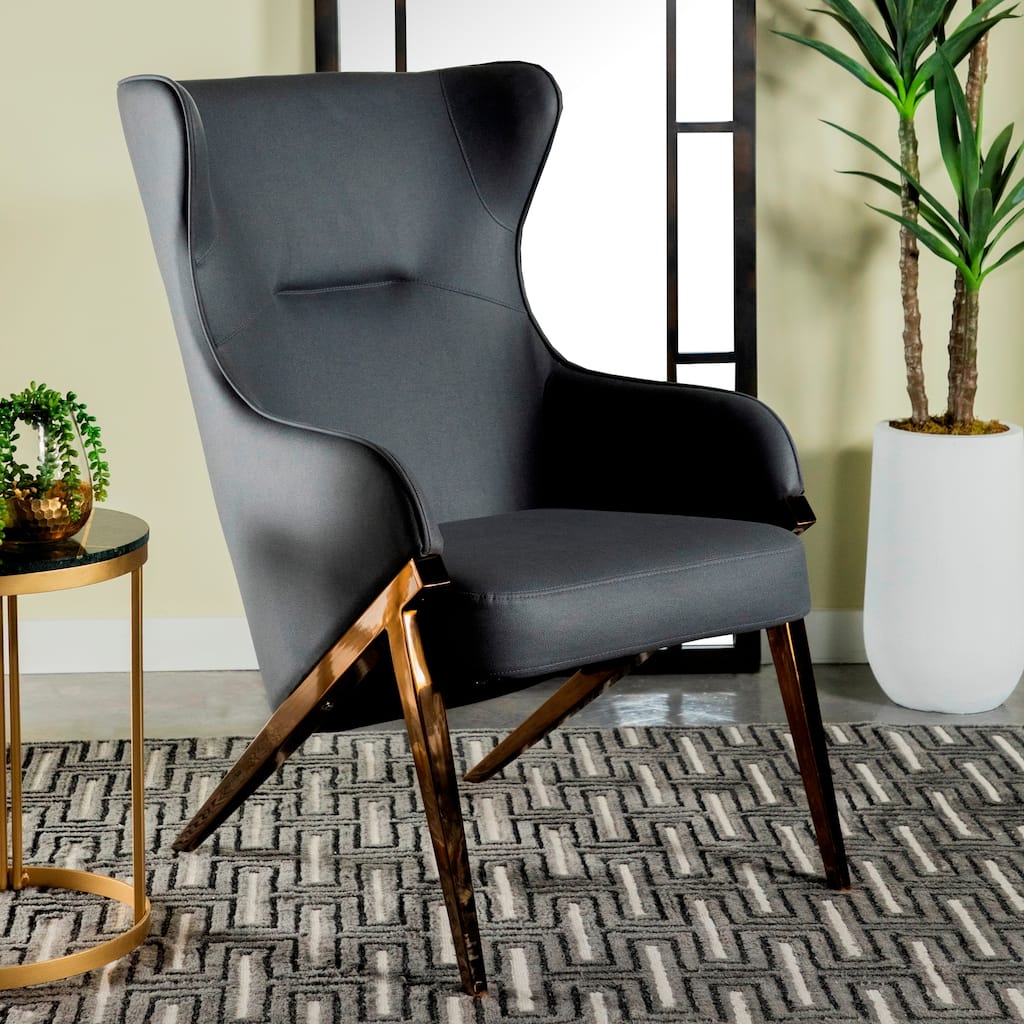 Modern Design living Room Slate Grey and Bronze Accent Chair