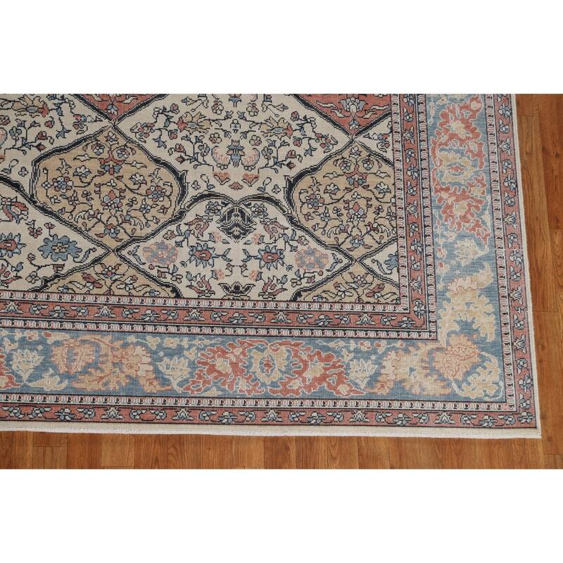 Geometric Bakhtiari Turkish Oriental Area Rug Hand-knotted Wool Carpet - 9'9" x 13'0"