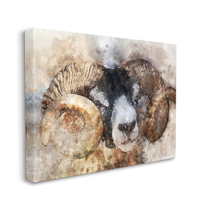 Stupell Big Horned Ram Abstract Dreamlike Portrait Canvas Wall Art