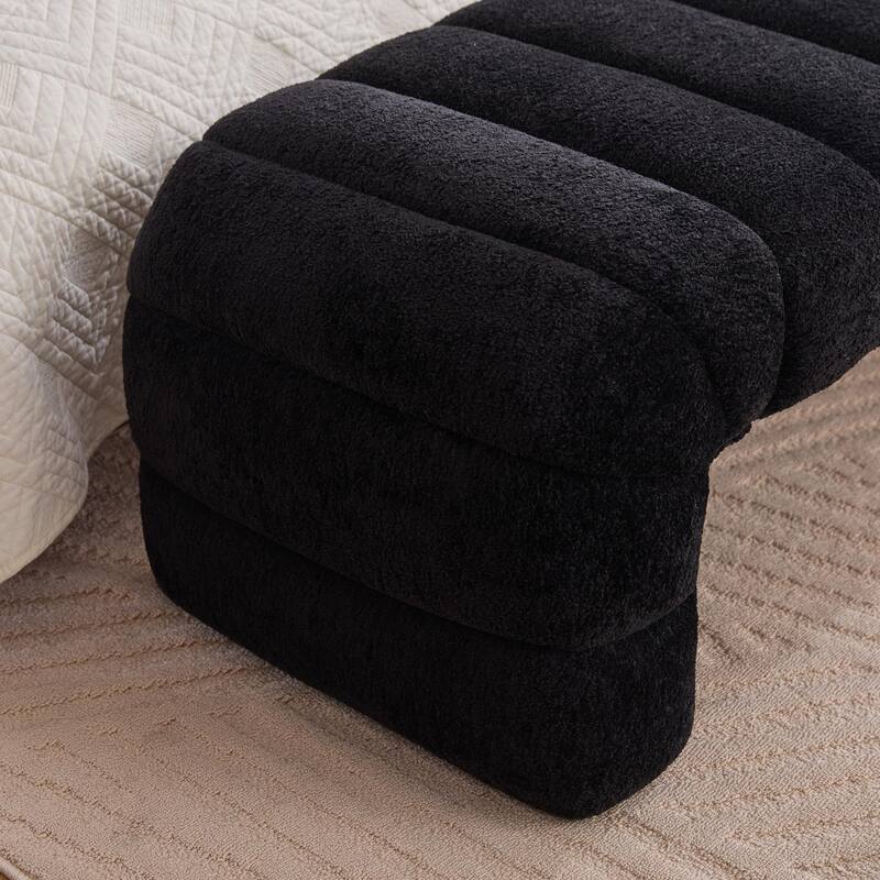 Modern Armless Bed Bench, Channel Quilted Sofa Bed Recliner