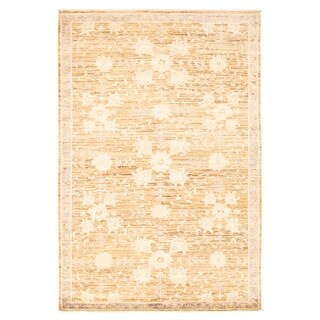 Modern Oushak Bordered Yellow Rug 4'11 x 7'10 Bedroom eCarpet Gallery Area Rug for Living Room 362033 Hand-Knotted Wool Rug Modern Oushak Bordered Yellow Rug 4'11 x 7'10 Bedroom eCarpet Gallery Area Rug for Living Room 362033 Hand-Knotted Wool Rug