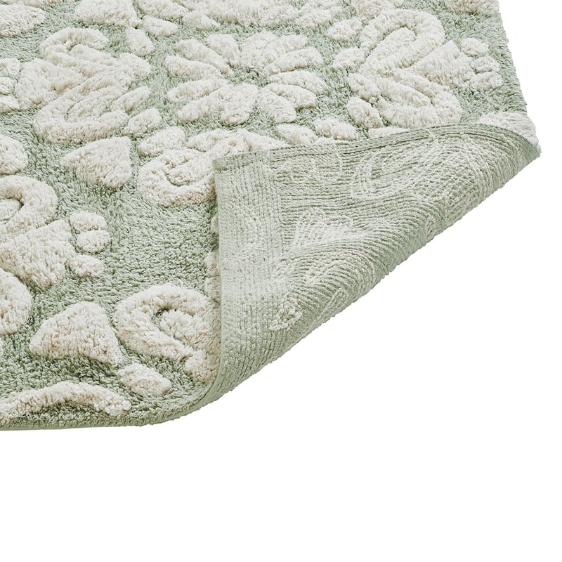 Better Trends 100% Cotton Soft & Super Absorbent Bathroom Rugs - Medallion Collection Non-Skid Latex Machine Washable Bath Mats