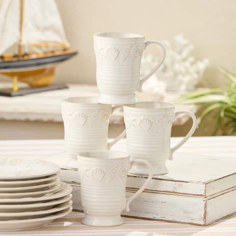 Certified International Coastline 18 oz. Mugs, Set of 4