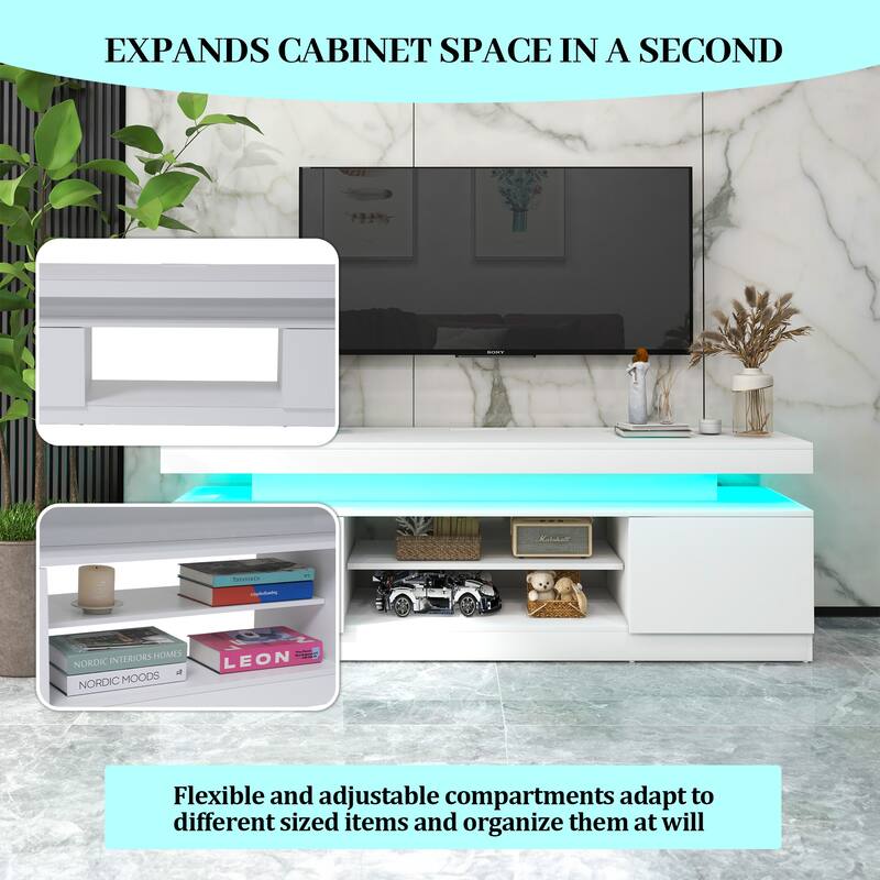 Multifunctional Storage High Gloss White TV Cabinet