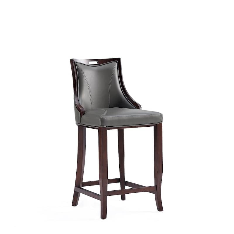 Manhattan Comfort Emperor 41 in. Walnut Beech Wood Bar Stool (Set of 3)