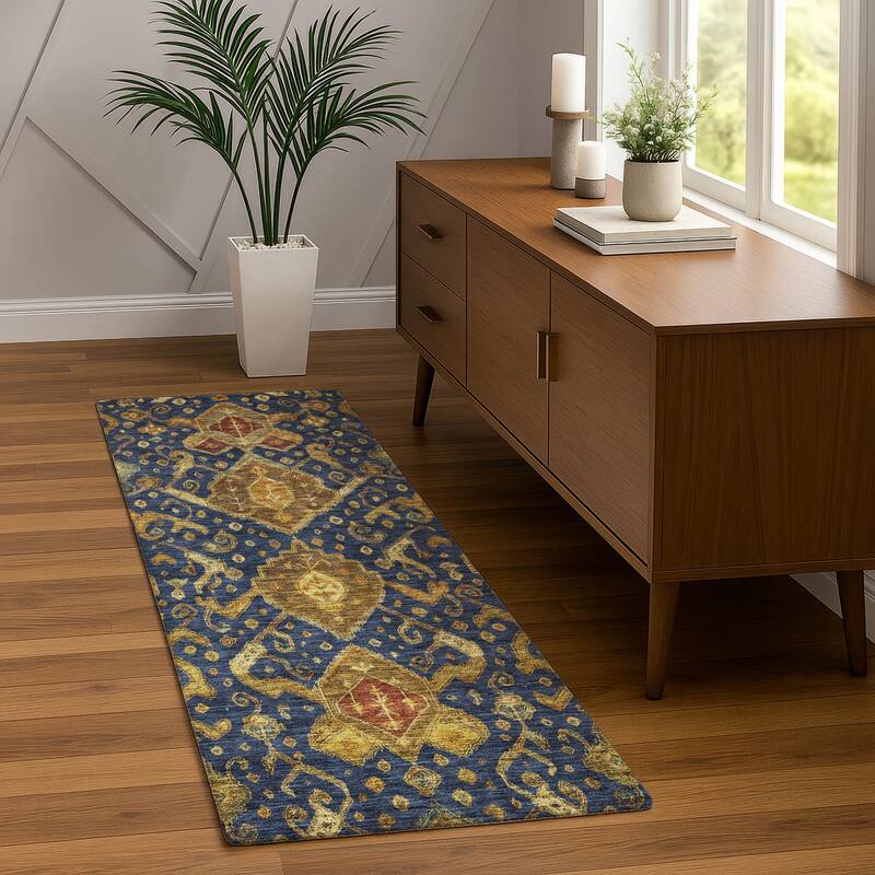 Machine Washable Indoor/ Outdoor Traditional Venetian Chantille Rug