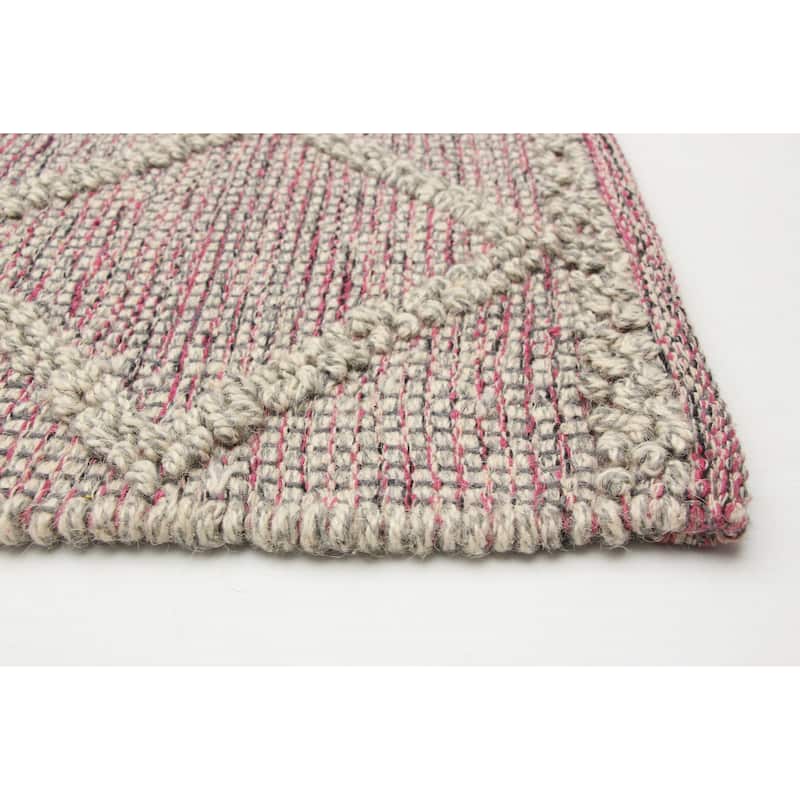 ECARPETGALLERY Braid weave Sienna Pink Wool Rug - 5'11 x 9'1