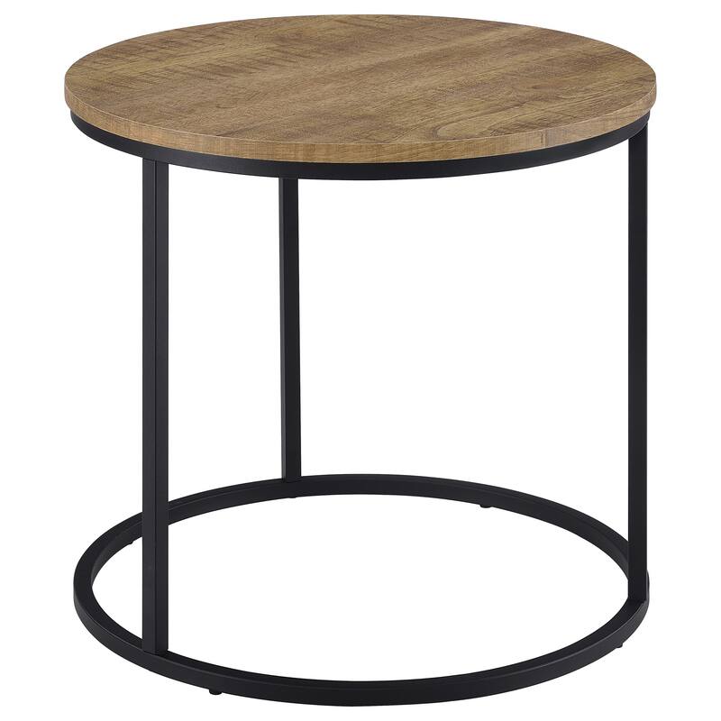 Lainey Round Occasional Side End Table - Mango / Black