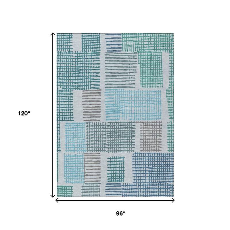 HomeRoots Geometric Transitional Rectangle Outdoor Rug