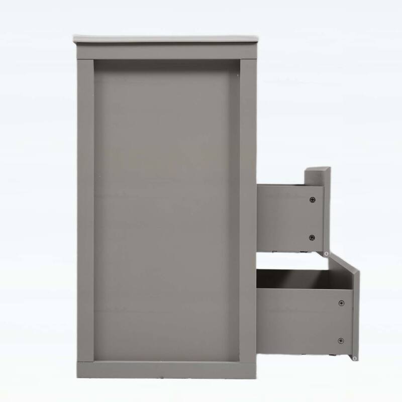 30 Inch Freestanding Bathroom Vanity with Ceramic Sink,2 Full-Extension Drawers