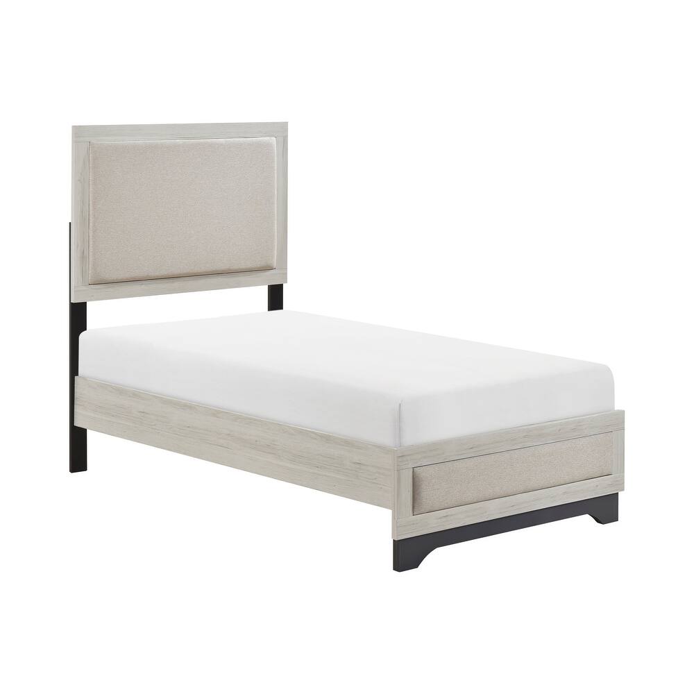 Platform Upholstered Bed Frame 1pc Contemporary Furniture