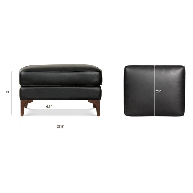 Poly & Bark Essex Genuine Italian Leather Rectangular Ottoman