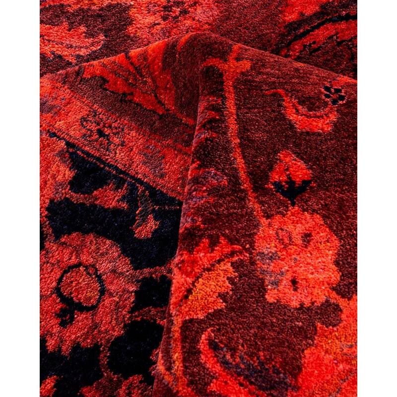 Contemporary Overdyed Wool Hand Knotted Area Rug - 4' 7" x 7' 4"