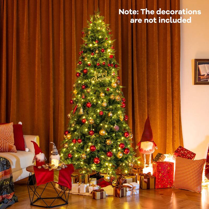 Gymax 7.5 FT Artificial Xmas Tree w/ 1019 PE PVC Branch Tips & Folding - See Details