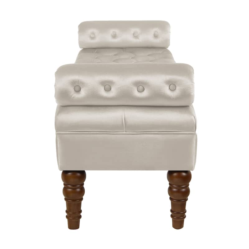 Bench for Bedroom, End of Bed Bench, Modern Velvet Tufted Upholstered Window Ottoman Benches with Arm for Living Room