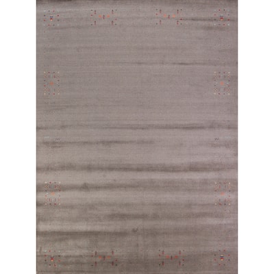 Tribal Gabbeh Indian Area Rug Hand-Knotted Living Room Wool Carpet - 9'2" x 11'11"