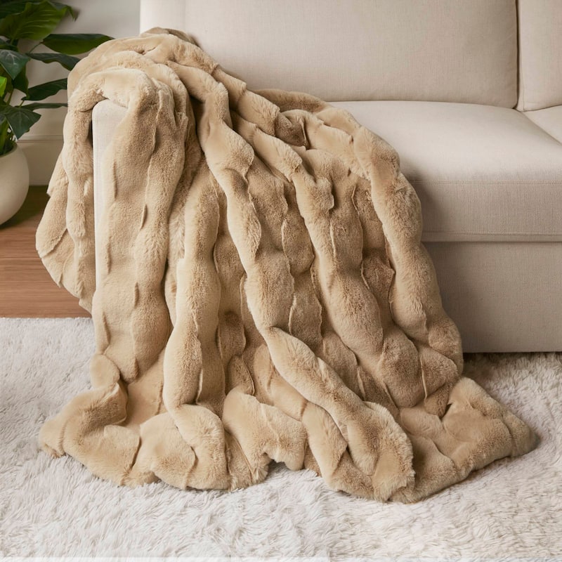 Madison Park Camille Faux Fur Throw
