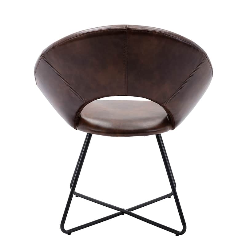 Modern Faux Leather Upholstered Accent Chair Vanity Leisure Chair