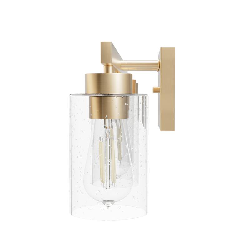 Hunter Hartland Bathroom Vanity Wall Light, Damp Rated - Transitional, Rustic, Contemporary - Clear Seeded Glass