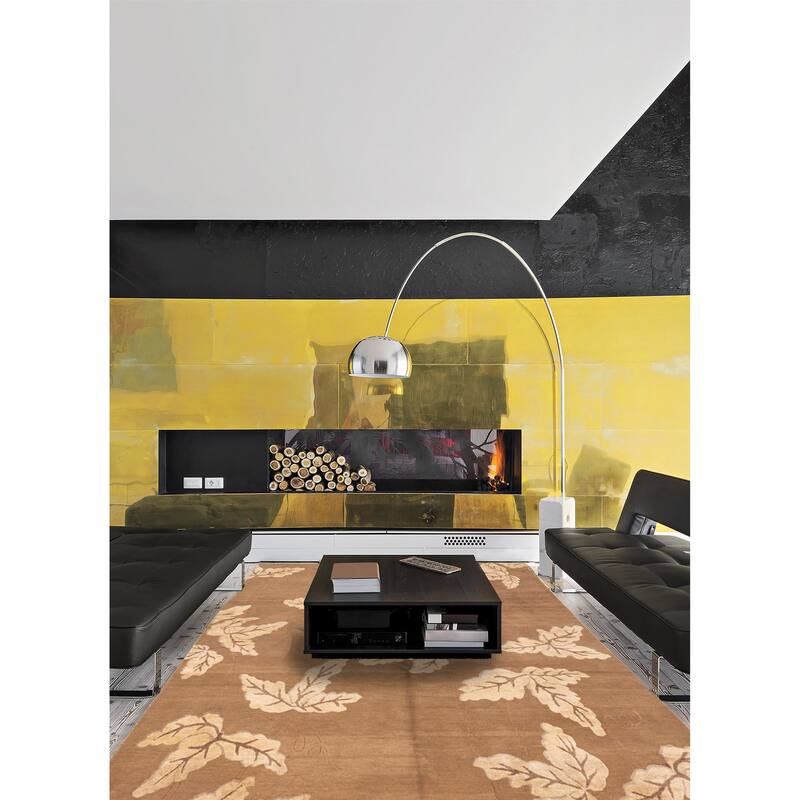 ECARPETGALLERY Hand-knotted Opulence Brown Silk, Wool Rug - 8'0 x 9'11