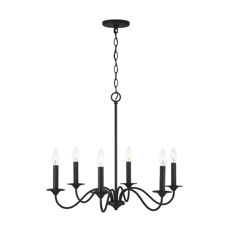 Vincent 6-light Black Iron Hanging Chandelier