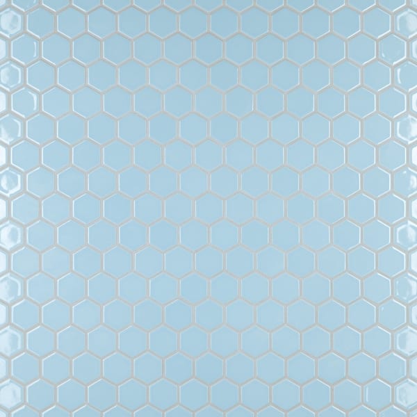 Merola Tile Hudson Due Hex 2 in. Denim Blue 11 in. x 12 in. Porcelain Mosaic (9.97 sq. ft. / Case)