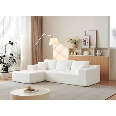 Chenille Cloud Modular Couch L-shaped Sectional Sofa with Chaise