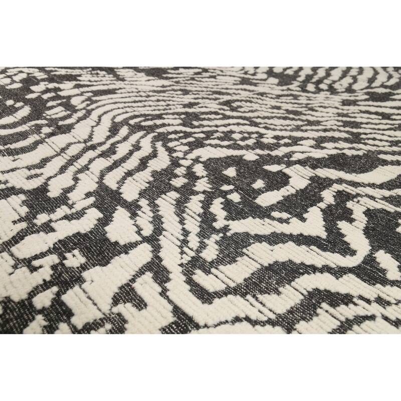 Moroccan Abstract Area Rug Hand-Knotted Wool Carpet - 8'10"x 12'6"