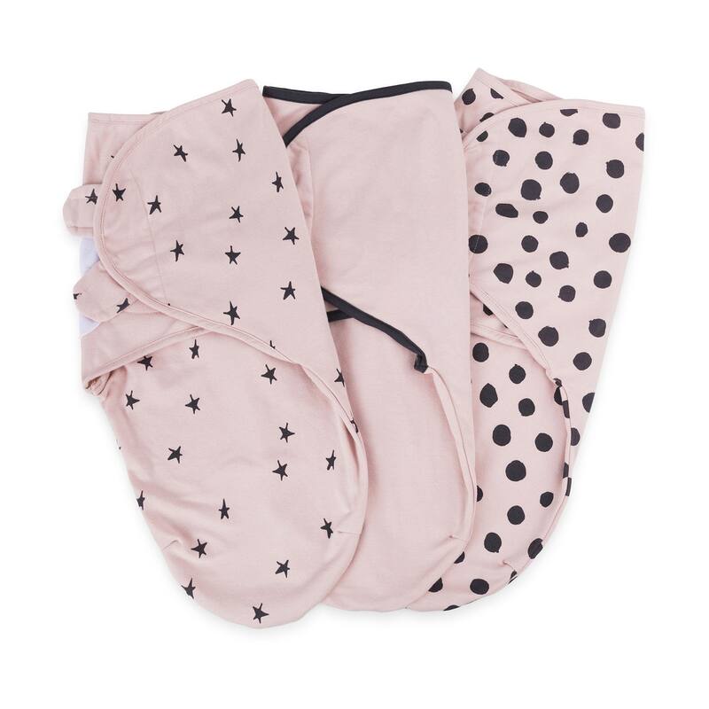 Ely's & Co. Baby Adjustable Swaddle Blanket - 3 Pack - 3-6 Months - Blush