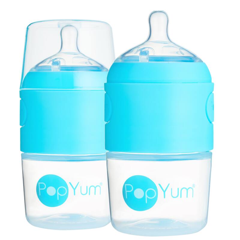 PopYum 5 oz Anti-Colic Formula Making Baby Bottle - 2-Pack - Blue