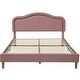 preview thumbnail 47 of 66, Velvet Upholstered Platform Bed Smart LED Bed Frame with Adjustable Height Headboard, Noise-Free Slat Support for Night's Sleep