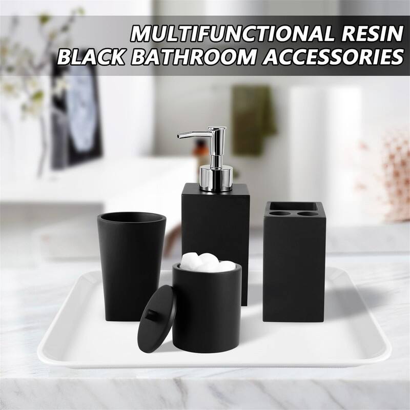 5Pcs Resin Pink Bathroom Sets