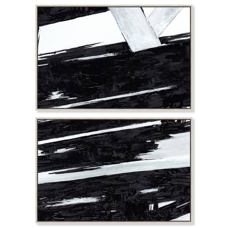 Geometric Story Canvas Set of 2 by Art Remedy - 45" x 30" - Silver