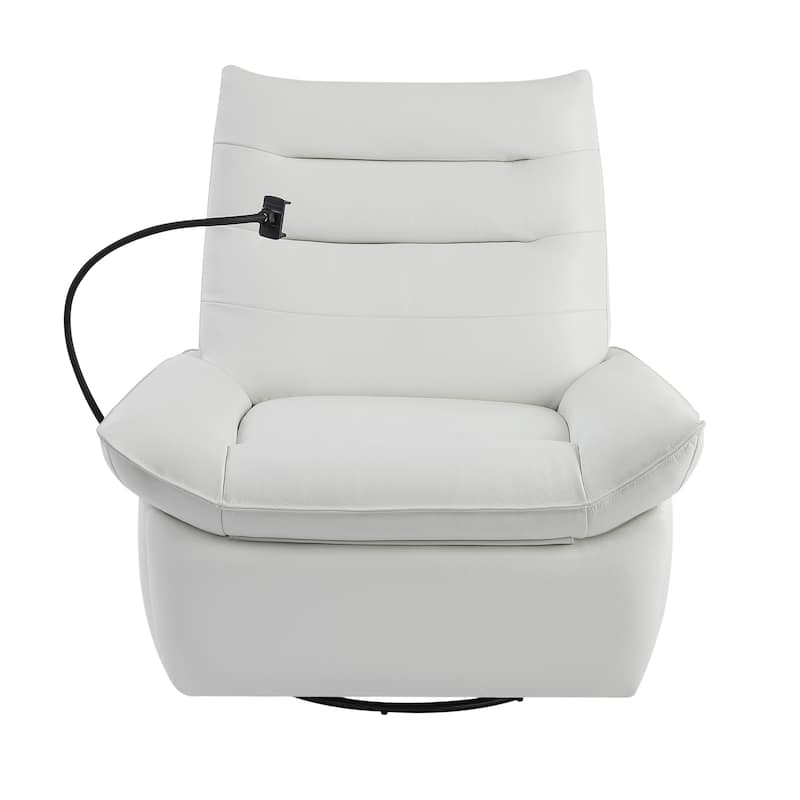 Genuine Italian Leather Match Power Swivel Rocker Recliner (Set of 2)