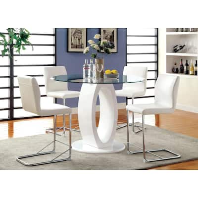 Set of 2 Padded Leatherette Counter Height Chairs