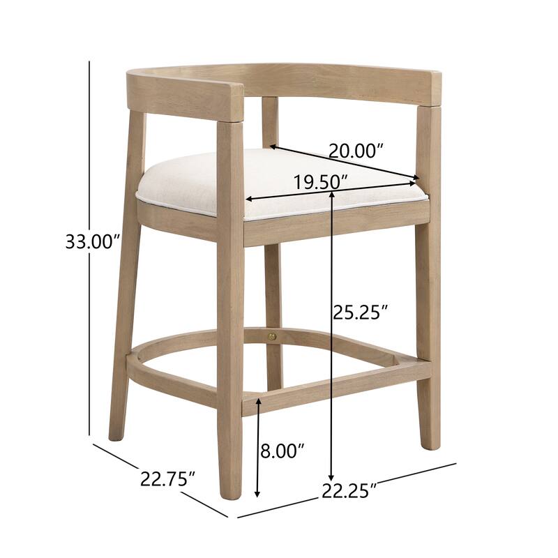 Timel Rubberwood Counter Stool (Set of 2) by Christopher Knight Home