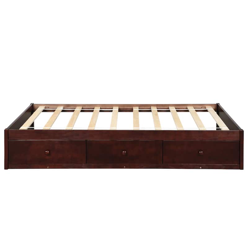 Nestfair Twin Size Platform Storage Bed with 3-Drawers