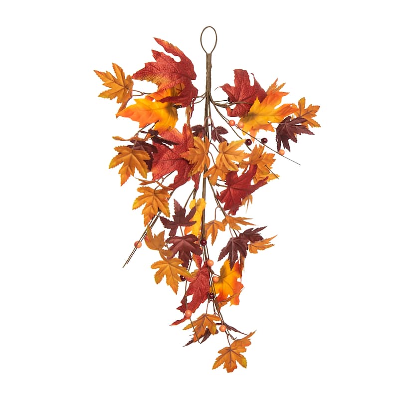 Transpac Artificial 23.62 in. Orange Harvest Changing Seasons Leaves Drop