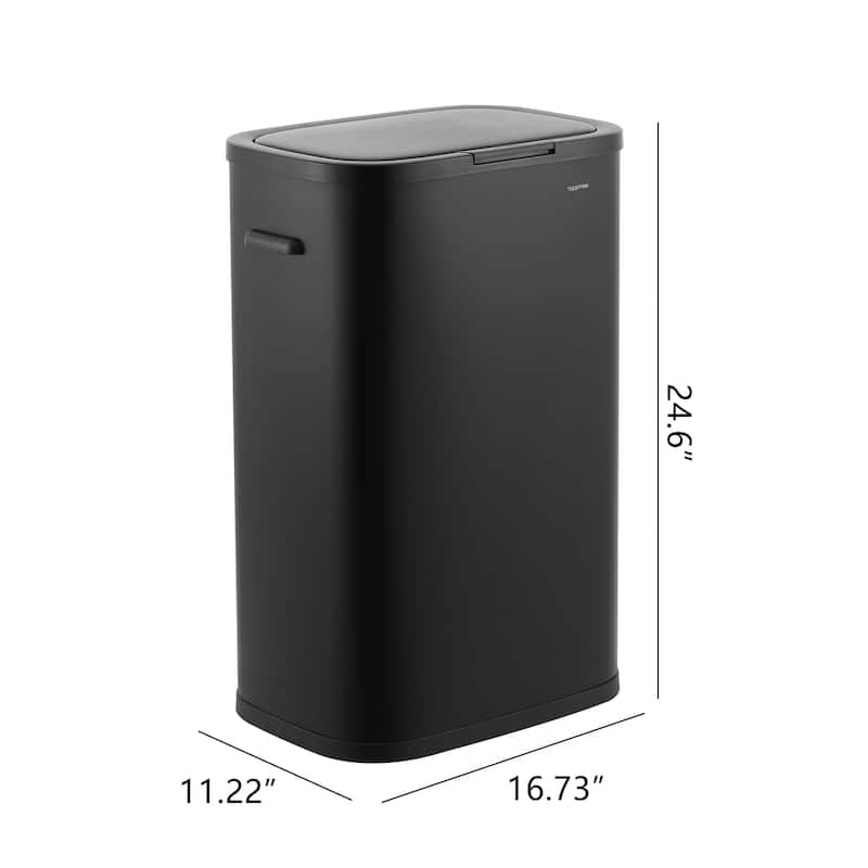 happimess Tammi Kitchen 14.5-Gallon Slim Metal Push Button Trash Can