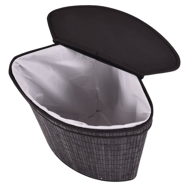 Costway Triangle Bamboo Hamper Laundry Basket Washing Cloth Storage Bin Bag W Lid Black Overstock 18094965 Well you're in luck, because here they come. usd