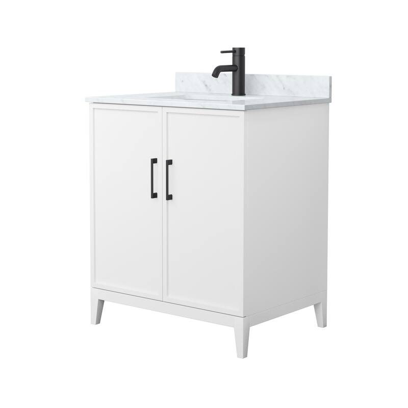 Wyndham Collection WCH717130S-CM-UNSMXX Elan 30" Free Standing Single - White / Matte Black Hardware