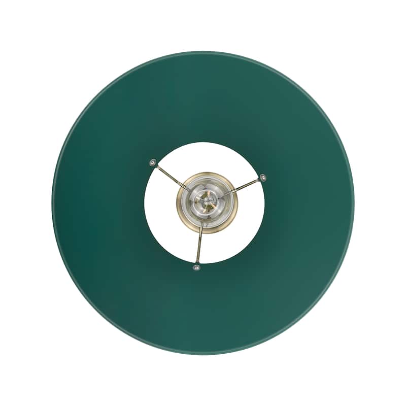 Yep by Golden Lighting Orwell 1-light 14in Pendant in Aged Brass and Pine Green shade - Large Pendant - 14"