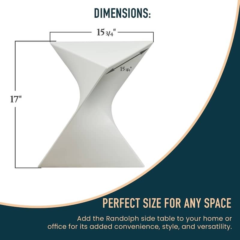 LeisureMod Randolph Modern Side Table - Grey - 15.5 x 17 x 17