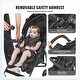 preview thumbnail 52 of 69, Carbon Steel Lightweight Stroller with Canopy, Recline and Foldable Frame - 30.71” L x 19.69” W x 40.94” H