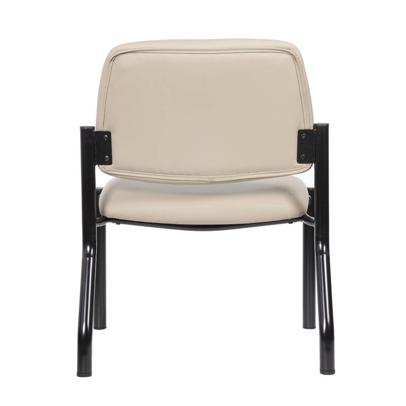 Lea Big and Tall XL Reception Chair, Beige Antimicrobial Vinyl, 400 lbs