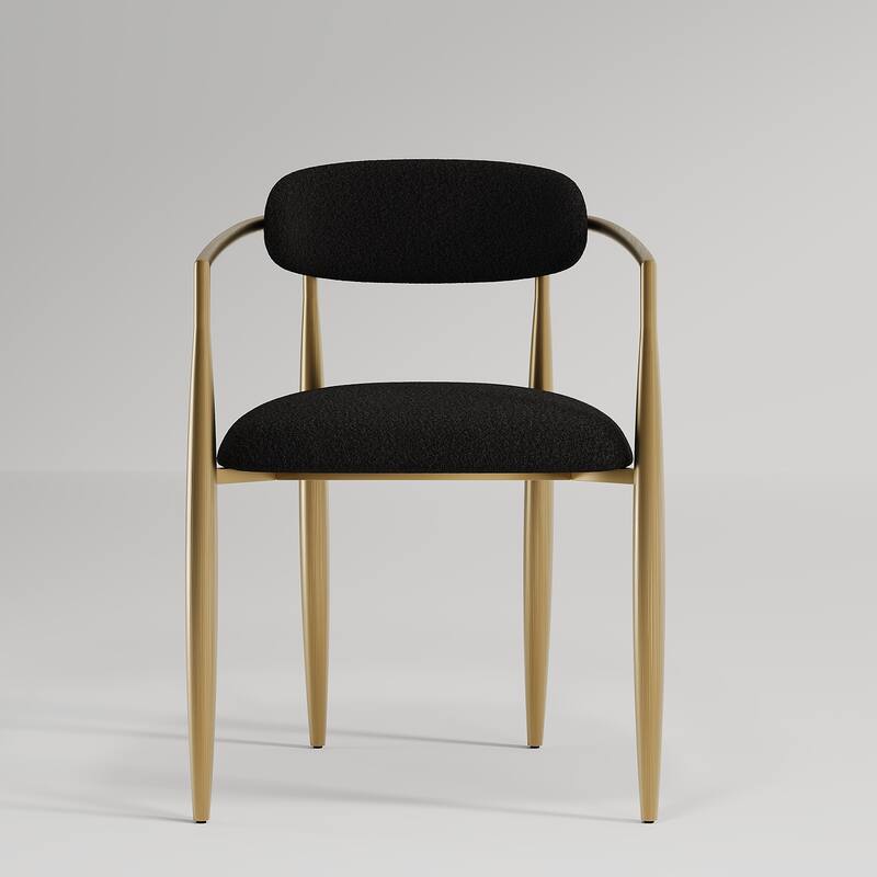 Modern Fabric Upholstered Back Armchair Dining Chair (Set of 2)