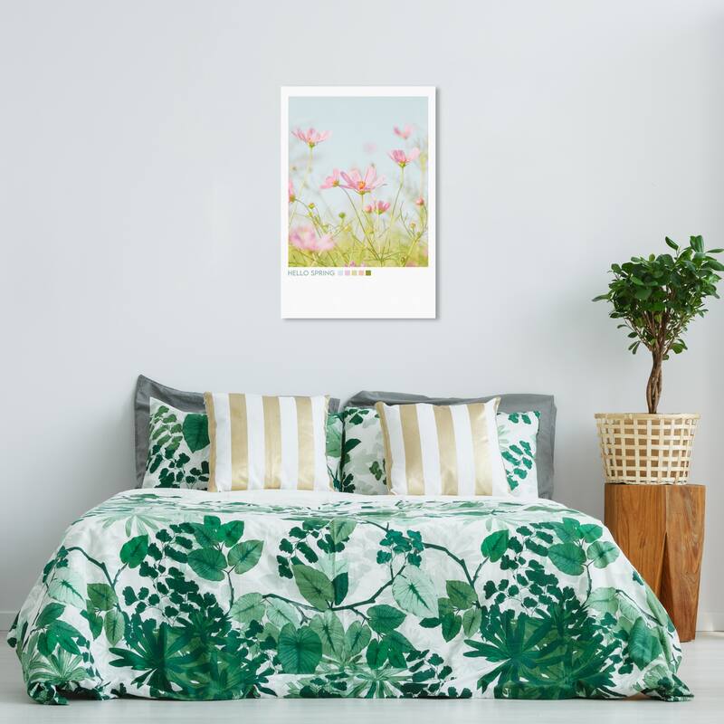 Wynwood Studio Prints Floral and Botanical Hello Spring Palette Blue and Light Blue Wall Art Canvas Print - 36 x 24