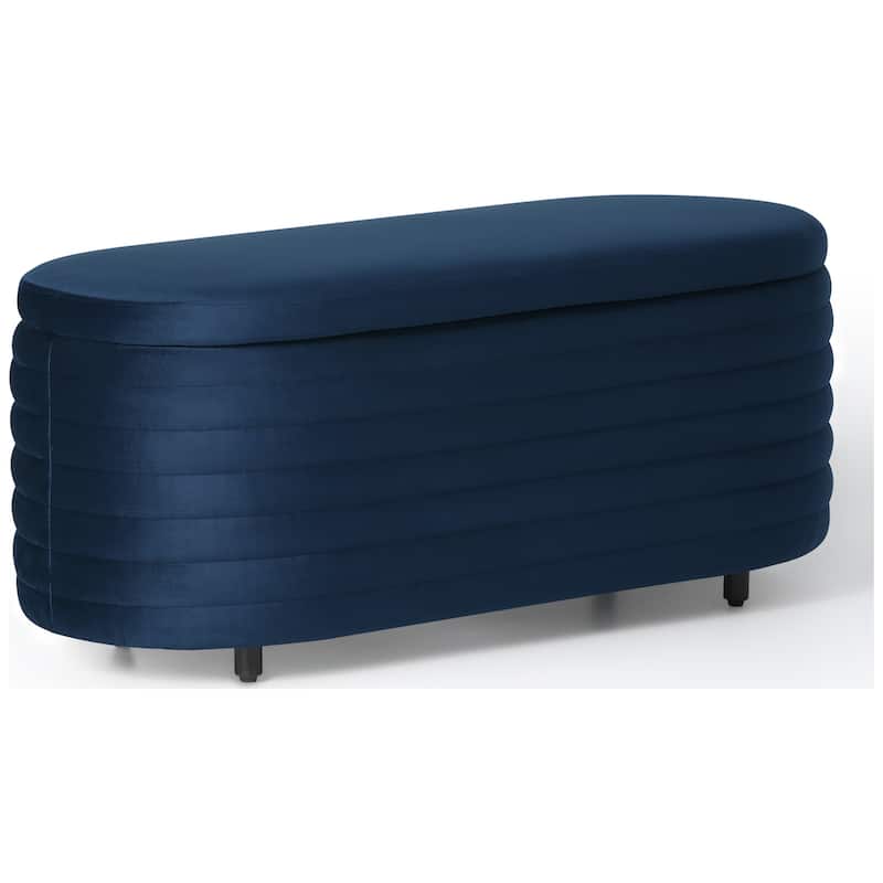 Farrah Velvet Polyester Flip Top Storage Ottoman - 42"