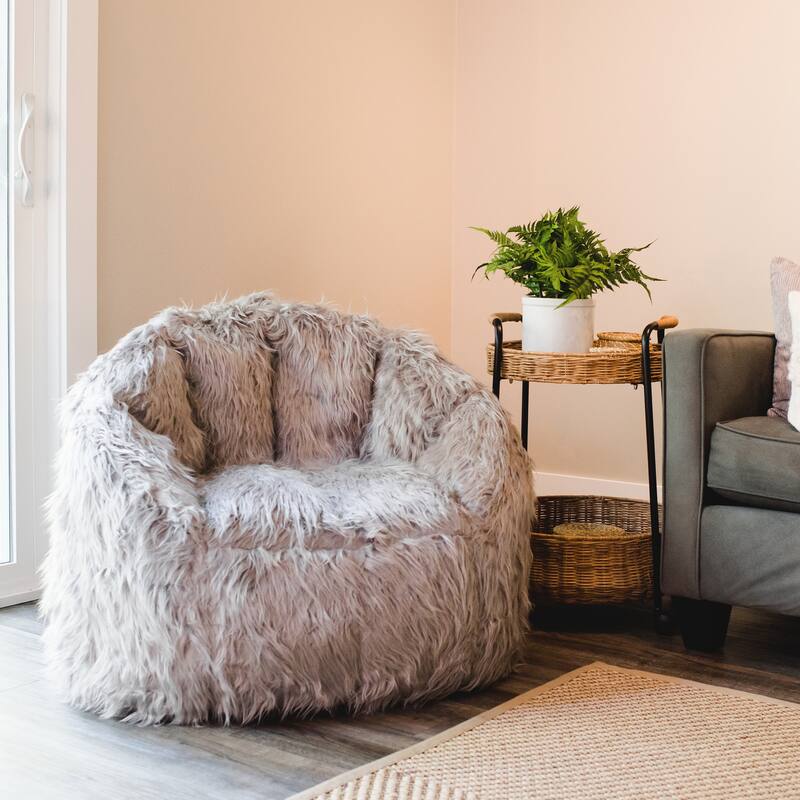 Big Joe Milano Shag Bean Bag Chair - Grey