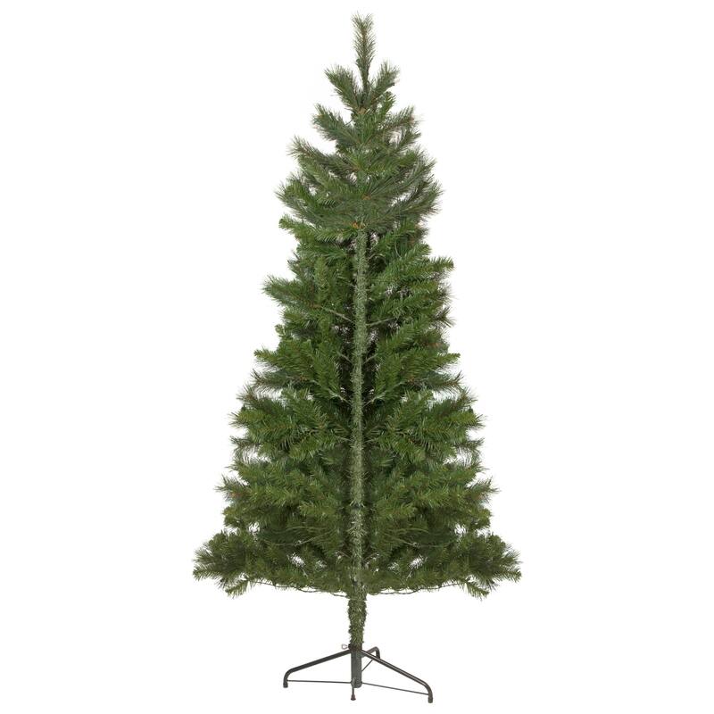 6.5' Medium Beaver Pine Artificial Christmas Wall Tree, Clear Lights - 6.5 Foot